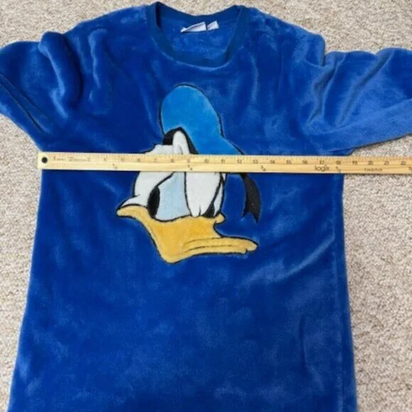 Disney Parks Donald Duck Plush Fleece Pullover Sweatshirt Velour Adult Small - Picture 8 of 9